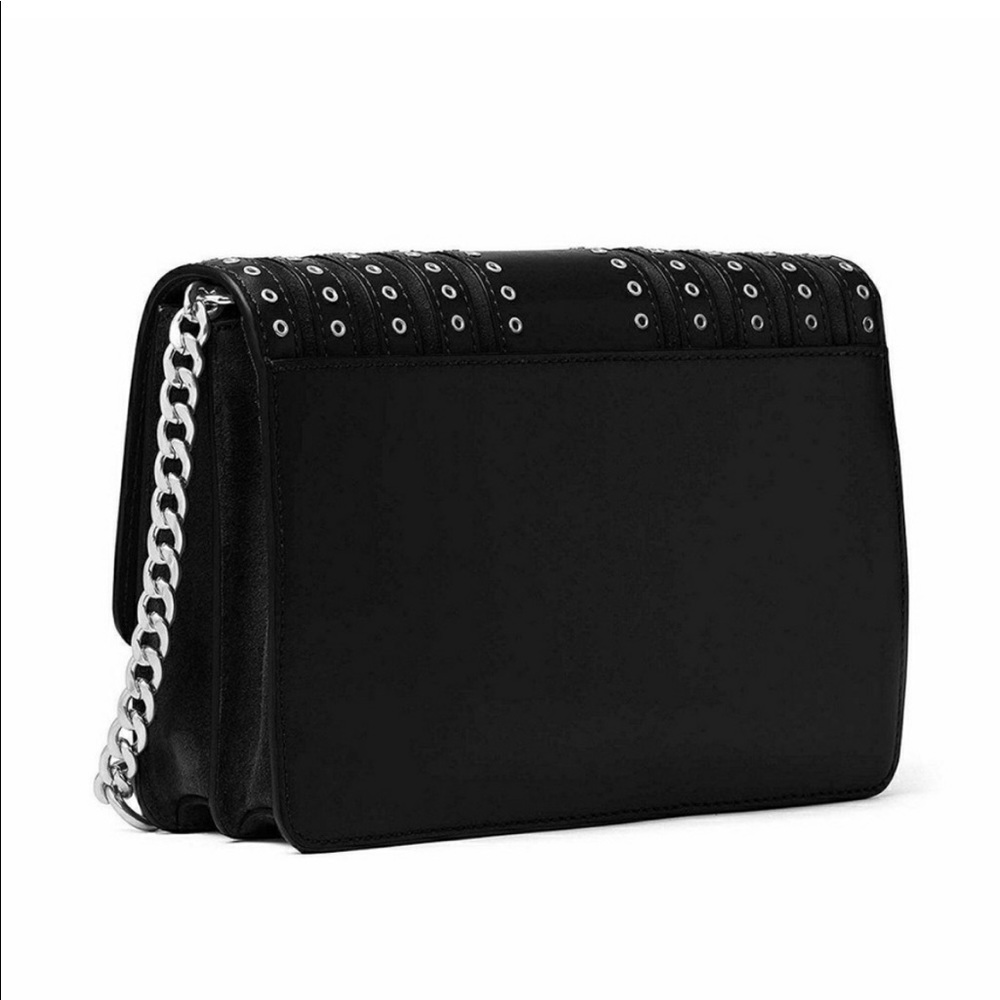 Michael Kors Brooklyn Grommet Crossbody Black Medium - Picture 2 of 13